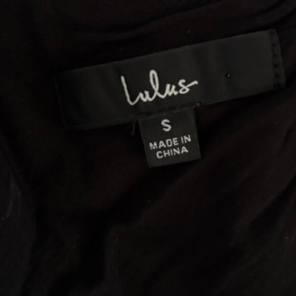 Lulus Size S Black Floral Print Jumpsuit Wide Leg Tie Back Pockets V Neck - Picture 5 of 6